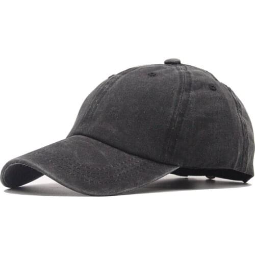 High quality Washed Cotton Adjustable Solid color Baseball Cap Unisex couple cap Fashion Leisure dad Hat Snapback cap