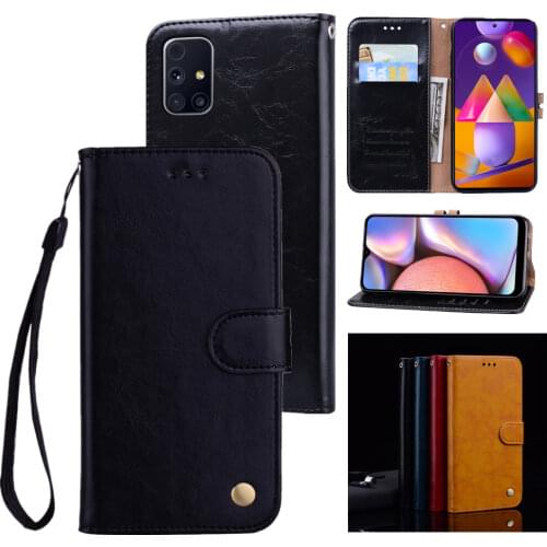 Solid Color Leaher Case for Galaxy A12 A72 A52 A32 A42 5G A50 A51 A71 A21S A31 A41 A11 M31S M01 Wallet Card Solt Phone Cover