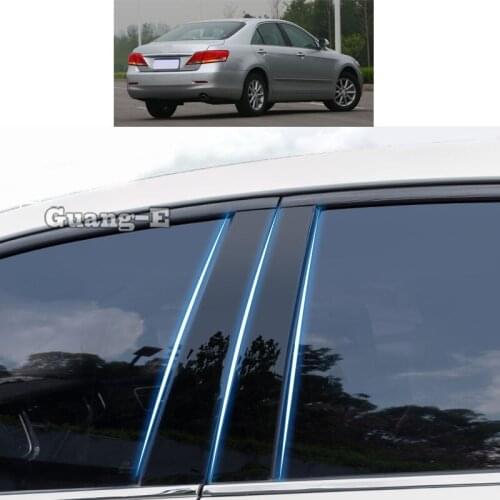 For Toyota Camry 2006 2007 2008 2009-2011 Car PC Material Pillar Post Cover Door Trim Window Piano Black Molding Sticker Plate