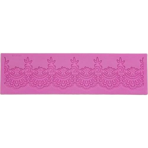 European Style Flower Border Lace Fondant Silicone Mould DIY Chocolate Baking Cake Side Molds