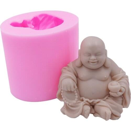 Religion Buddha Candle Wax Mold Soap Mold Silicone Molds for Soap Candle Making Decorating Gypusm Plaster Resin Crafts Mold