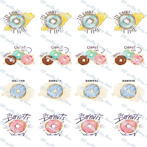 16-75mm Delicious Donuts Printed Grosgrain Ribbon/16mm Printed Elastic Foe Ribbons DIY Hair Bows Sewing Webbing 50 Yards