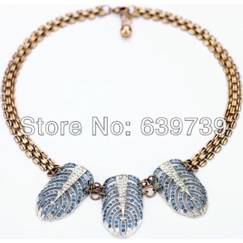 Bulk Price Retro Antique Gold Color Chunky Pendents Necklace