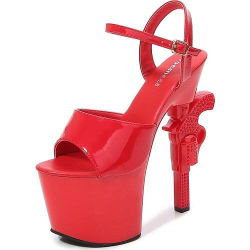 Mclubgirl 34-43 17.5cm Large Size Canda Color Women Sexy Walk Shoe Sanals for Night Party Sandalias De Las Mujeres Luxery LFD