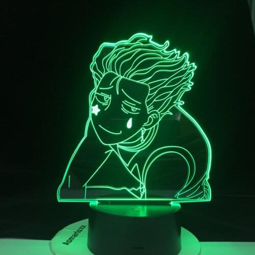 KAWAII HISOKA LED ANIME LAMP 3d Led Night Light Remote 16 Colors Remote Control Changing Table Lamp Dropshipping Best Gift