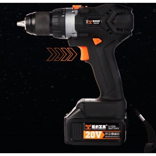 Industrial grade rechargeable multifunction Brushless lithium drill hand drill impact drill pistol drill power tool 2 battery