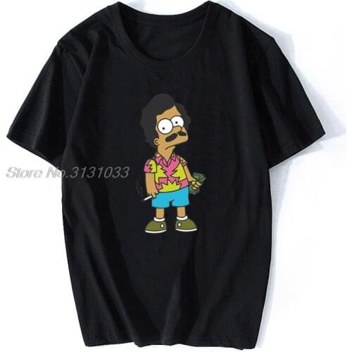 'el patron' Pablo Escobart Print Cotton Funny T Shirts Narcos Men Cotton Tshirt Anime Tees Harajuku Streetwear