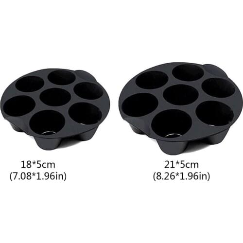 2021 New High Quality 7 Gird Round Cake Baking Trays Non-stick Silicone Air Fryer Accessories Home Kitchen Cooking Appliance