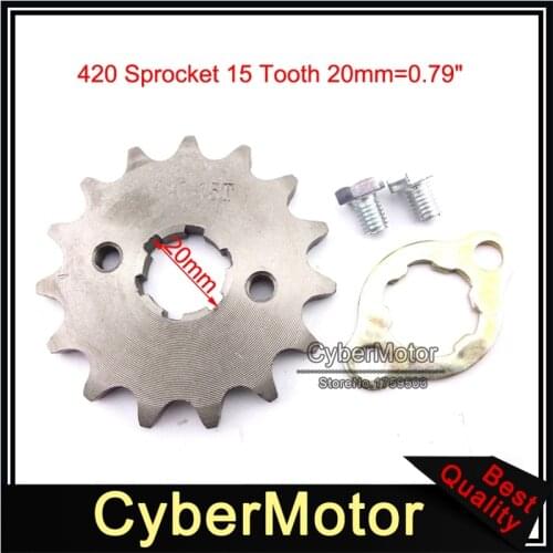 Motorcycle Front Chain Sprocket Gear 420 15 Tooth 20mm For 50cc-160cc Engine Chinese ATV Quad 4 Wheeler Pit Dirt Bike