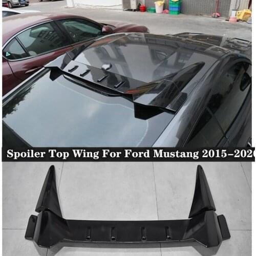 High Quality ABS & Carbon fiber Grain Rear Trunk Lip Spoiler Top Wing Fits For Ford Mustang 2015 2016 2017 2018 2019 2020