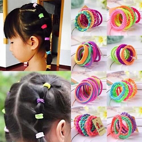 Sale 10 Pcs/set Random Rubber Bands Head Band Candy Color Girls HairTies Rope Ponytail Holder Fashion Kids Elastic Hair bands