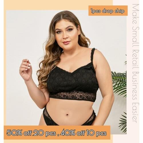 Plus Size Lace Lingerier Sexy Cami Top Women Wireless Bra Floral Vest Wholesale Bralette CT8255