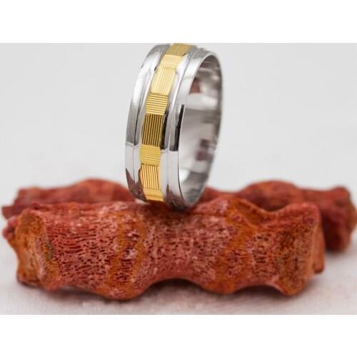 Grecian Model Mid-Gold Color Silver Unisex Wedding Ring