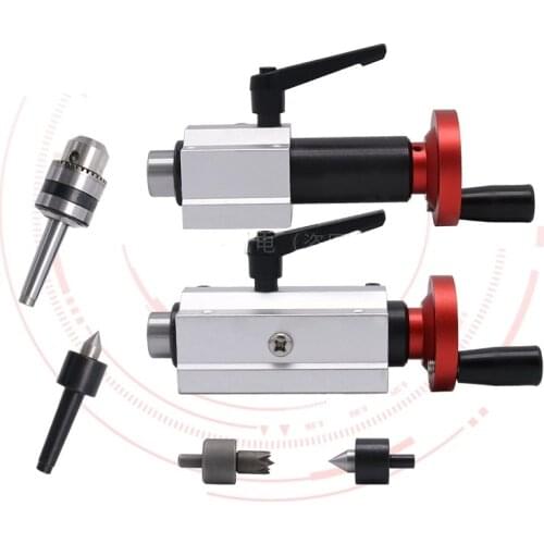 Miniature bead machine retractable tail seat, MT1 woodworking lathe rotary movable top, round tip, plum thimble, drill chuck