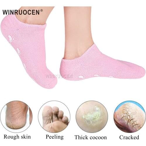 1 Pair Reusable SPA Gel Socks & gloves Moisturizing whitening exfoliating velvet smooth beauty hand foot care silicone socks