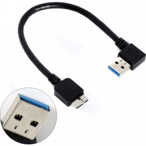 1pc 20cm High Speed USB3.0 Adapter Cable Black USB 3.0 Right Angle Type A Male to Micro B Male Connector FOR Computer