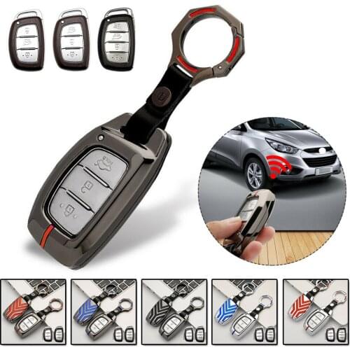 1pc Car Key Decoration Accessories Zinc Alloy Car Key Fob Case Cover For Hyundai Elantra Tucson Venue Ioniq Sonata
