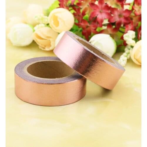 1pcs Pink Foil Washi Tape Stationery Diy Scrapbooking Photo Album Kawaii Scrapbook Paper Washi tape 10m*1.5cm Solid tape