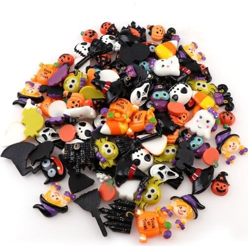 10pcs 28*31mm Witch black hat Halloween Party Resin DIY Flatback Embellishment Accessories Scrapbooking Craft Making Witch