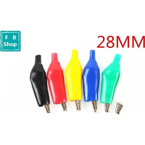 12Pcs Alligator Clip Electric Test 28MM Lead colorful Red Black Blue Green White Yellow small crocodile clip