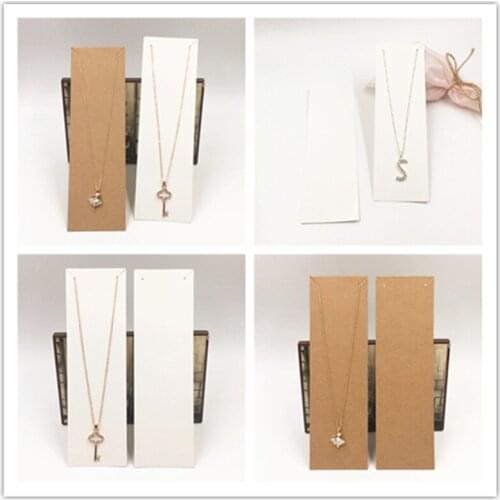 18.6x5.6cm 30Pcs/Lot Blank Kraft Paper Jewelry Display Necklace Cards For Jewelry Accessories Making DIY Favor Label Wholesale