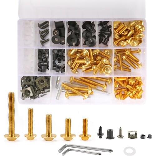 194pcs Motorcycle Replacing Screws Universal Scooter Moto Retro Black Remove Install Tools