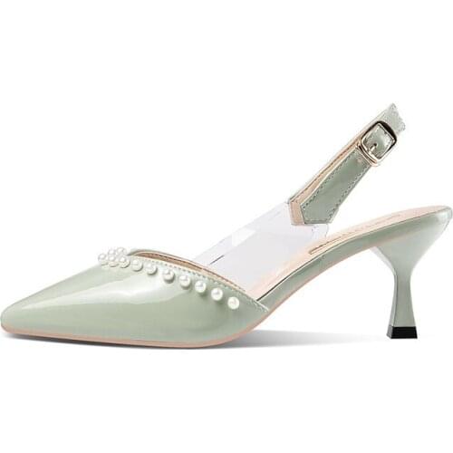 2021 Fashion Work Women Pumps Fashion Transparent Pvc High Heels Gladiator Pointed Toe Pumps Slingback Zapatos De Mujer Tacon