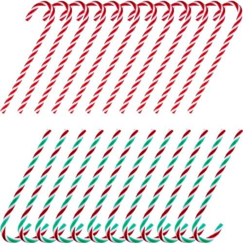 48Pcs Christmas Plastic Fake Candy Canes Twisted Toy Crutch for Christmas Tree Hanging Decorations