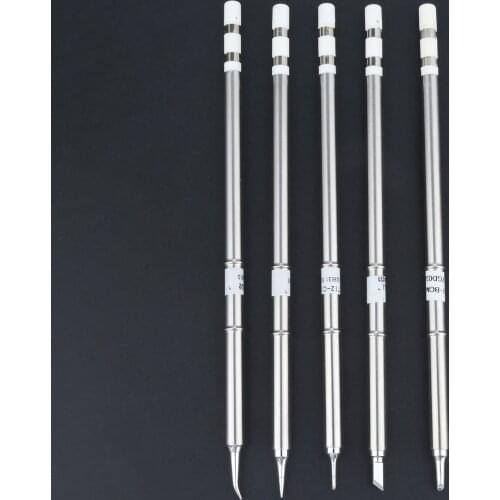 5pcs T12 Solder Iron Tip For HAKKO FX-950, FX-951, FX-952 Soldering Rework Station T12-C1, T12-ILS, T12-KU, T12-JL02, T12-BCM2
