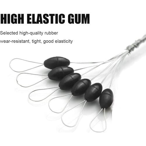 60pcs 10 Group High Quality Set Rubber Space Beans Stopper Suitable For Fishing Line Carp Fishing Accessories