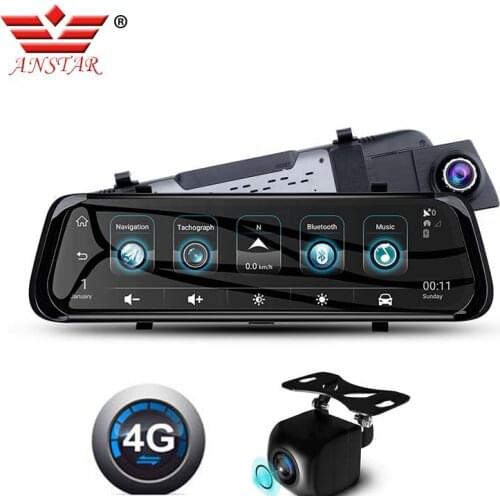 ANSTAR Car Dvr 4G Android Mirror Dash Camera 10" Rearview Mirror Camera GPS ADAS Mirror Recorder 1080P Streaming Media Dash Cam