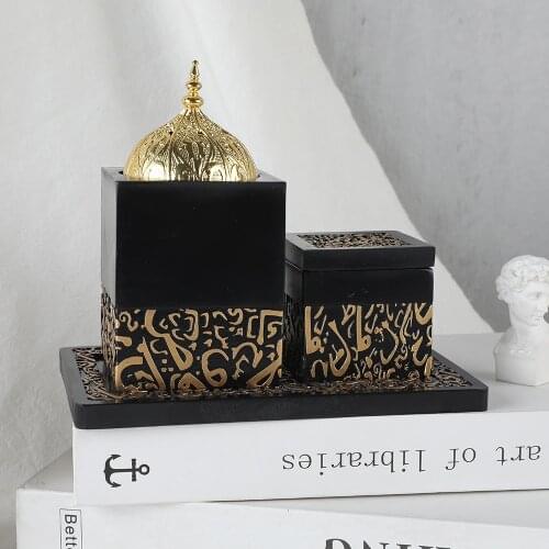 3 in 1 Resin Incense Burner Middle Eastern Incense Burners With Lid Ceramic Cone Censer Holder Home Decoration Crafts Christmas