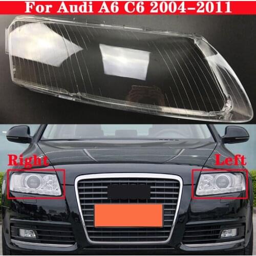 Car Front Headlight Lens Cover For Audi A6 C6 2004-2011 glass Auto Shell Headlamp Lampshade transparent head light lamp cover