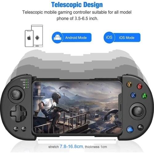 Wireless Mobile Controller Gamepad PUBG Mobile Phone Game Controller with Triggers for 3.5-6.5 Inch Android iOS 11.0 to 13.3