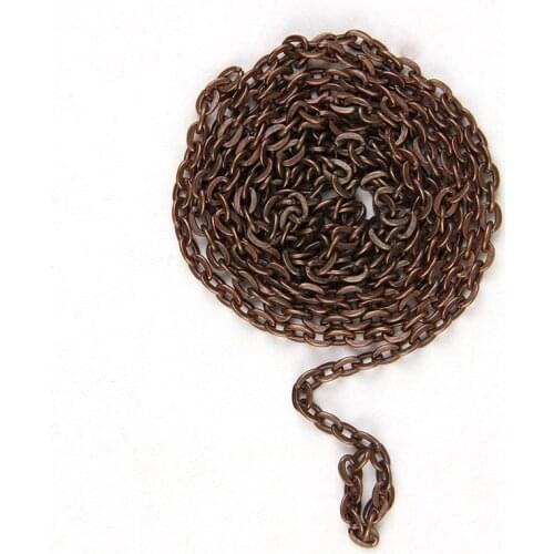 5m/lot 0.8x3x4mm Metal Necklace Chains Antique Red Copper Colors Bulk Fit Findings Iron Link Chain For Jewelry Diy Making