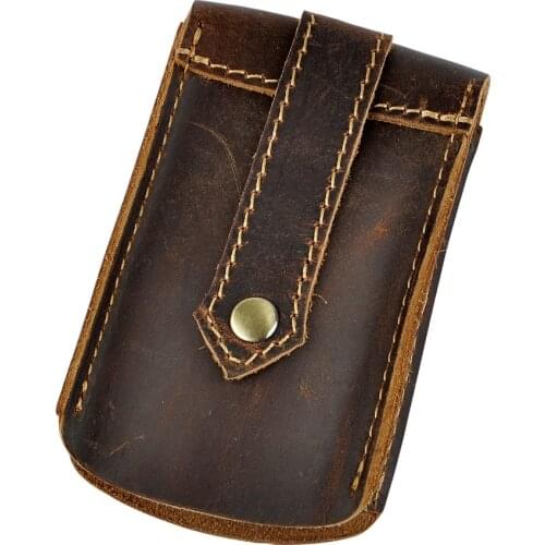 Original Genuine Leather Men Quality Fashion Car Remote Case Key Ring Case Holder Chain Designer Key Package Bag Y1008