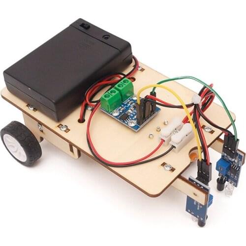 Wood Model Diy Electric Tracing Car Kits Kids Toys for boy Educational Science Experiment Technology Education Puzzle Toys