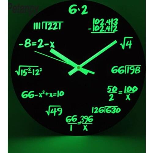 2019 12" Wood Luminous Wall Clocks Silent Quartz Home Decoration Living room Bedroom Creative Digital Number Wall Hanging Clock