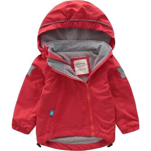 2020 Children Hooded Zipper Windbreaker Overcoat Kids Clothes Rainproof Cycling Jackets Baby Thick Coat Waterproof Warm Hoodies