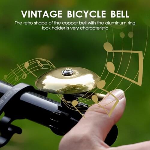 Retro Golden Copper Bicycle Horn Mountain Road Bike Handlebar Clear Sound Safety Warning Alarm Bell Cycling Accessories