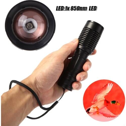 10W 850nm IR Night Vision Zoomable Torch Light 850nm LED Infrared Waterproof Outdoor Hunting Flashlight Torch Dropshipping