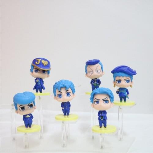 6pcs Anime Jojos Bizarre Adventure Pvc Material Collection Cartoon Model Birthday Gift Hand-made Model Decoration Toy Doll
