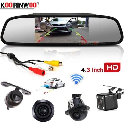Koorinwoo Wireless LCD Car Monitor Mirror reverse camera Rear View Camera Night vision LED Lights Car Accessories Video Detector