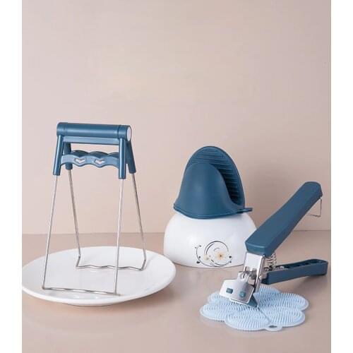 Creative household kitchen tools anti scalding plate clip microwave oven casserole bowl clip anti scalding silicone gloves
