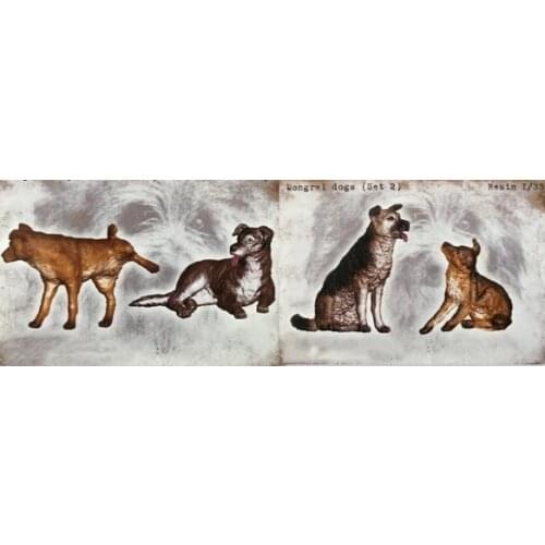 1/35 Scale Miniatures Animal Dog *4 Sand Table Model of the Scene Resin Model Kit figure Free Shipping