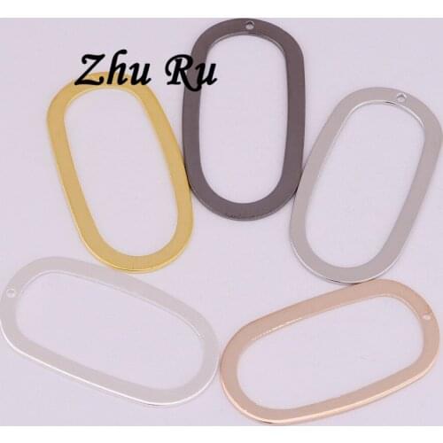 10pcs/lot ZHU RU 35*19mm copper Chain Jewelry Findings for Making DIY black gold color Elliptical ring Oval rings Connector