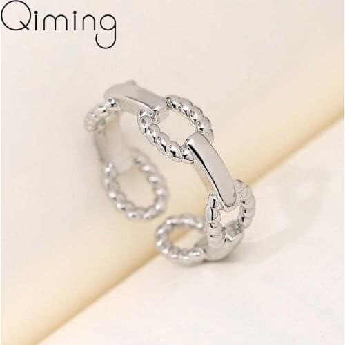 Metal Simple Geometric Rings For Women Girls Minimalist Korean Jewelry Silver Color Cheap Fashion Vintage Ring Party Gift