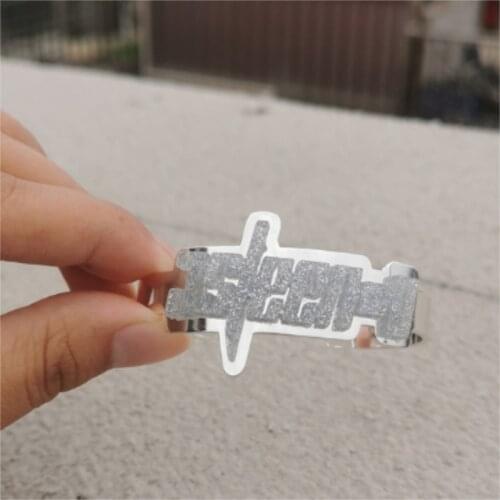 DUOYING 2020 Fashion Custom Bangle Hiphop Customizable Name Stainless Steel Bracelet Women Simplity Acrylic Bangle For Cute Gift