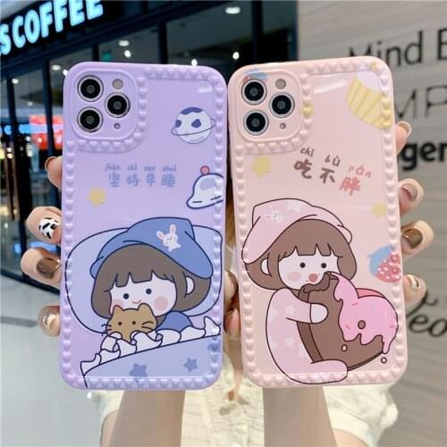 Fashion Square Love Phone Case For iPhone 7 8 6 Plus X XS Max XR SE 2020 12 Mini 11 Pro Max Silicone Girl Chinese Words Cover