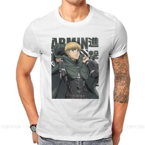 Attack on Titan Shingeki no Kyojin Armin Arlert Tshirt Harajuku Punk Mens Streetwear Tops Plus Size Cotton Crewneck T Shirt